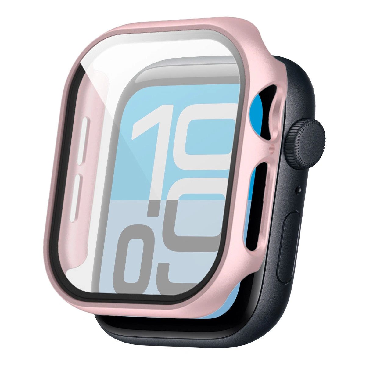 Wizualizacja nakładania etui Bizon Case Watch Adamo do Apple Watch SE 3 / SE 2 / SE / 6 / 5 / 4 (40 mm)